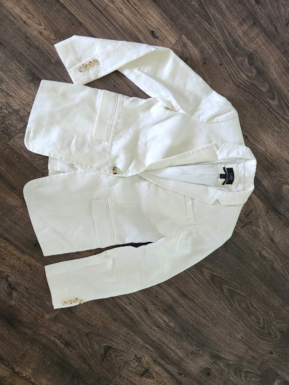 J Crew White Linen Regent Blazer 4 Petite